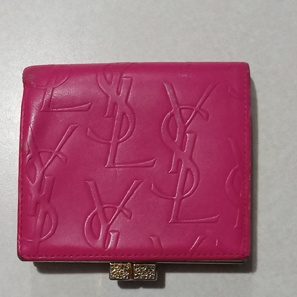 Yves Saint Laurent Pink Embossed Wallet - Picture 1 of 10